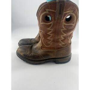ROCKY Roper Cowboy Boots Mens Size 12 M Brown Leather Western Sdlle AZT